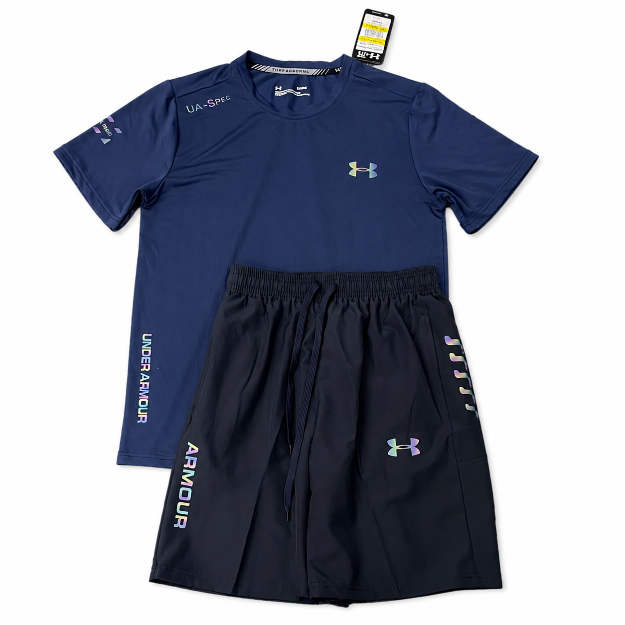 Under Armour Men's 2-Piece Set - Blue T-Shirt & White Shorts