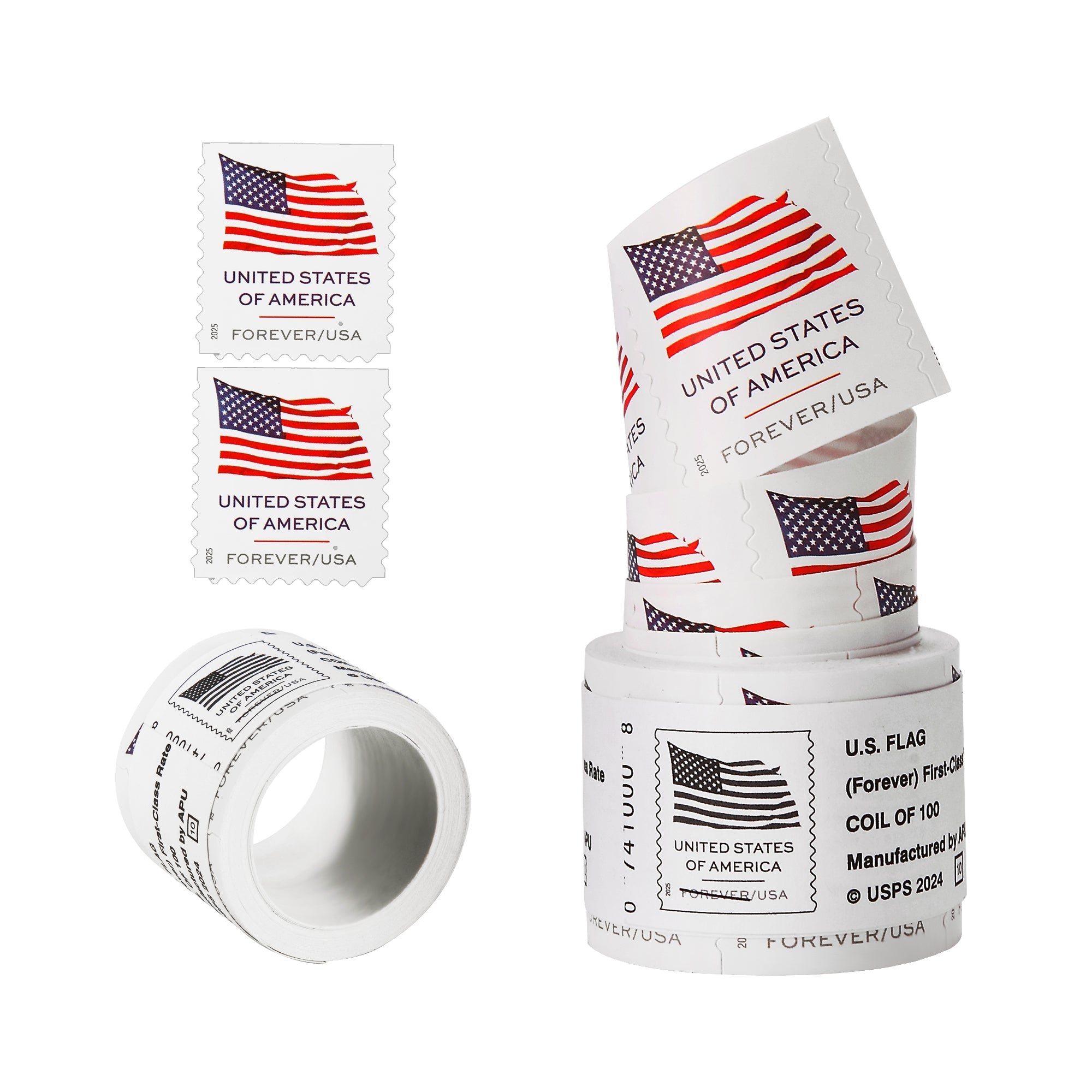 2025 US Flag Forever Stamps (Postage Stamps Roll of 100)