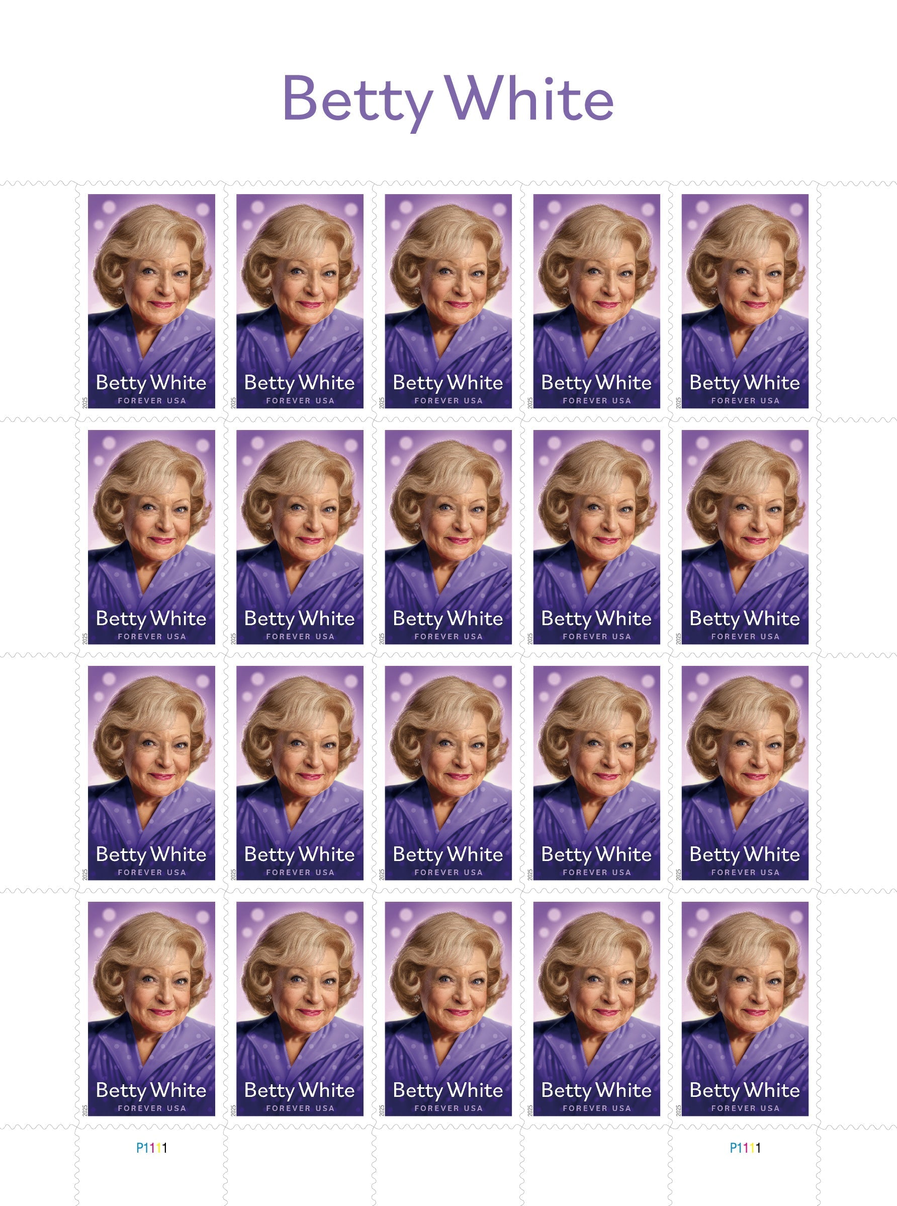 Betty White Forever Stamps Tribute Collection