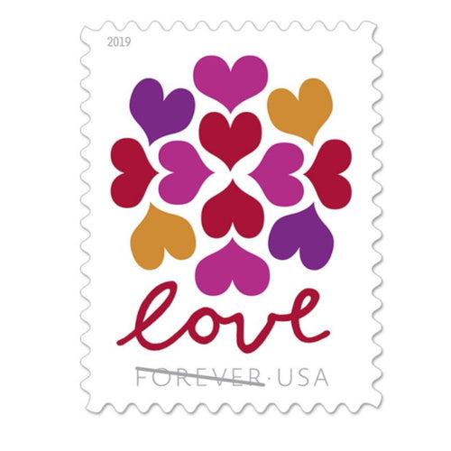 2019 First-Class Forever Stamp - Love Heart Blossoms