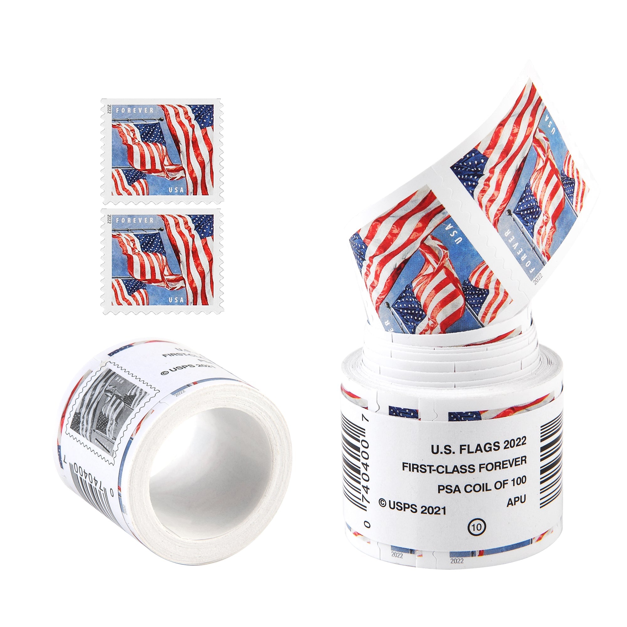 2022 US Flags Forever Postage Stamps available in Sheets and Coils