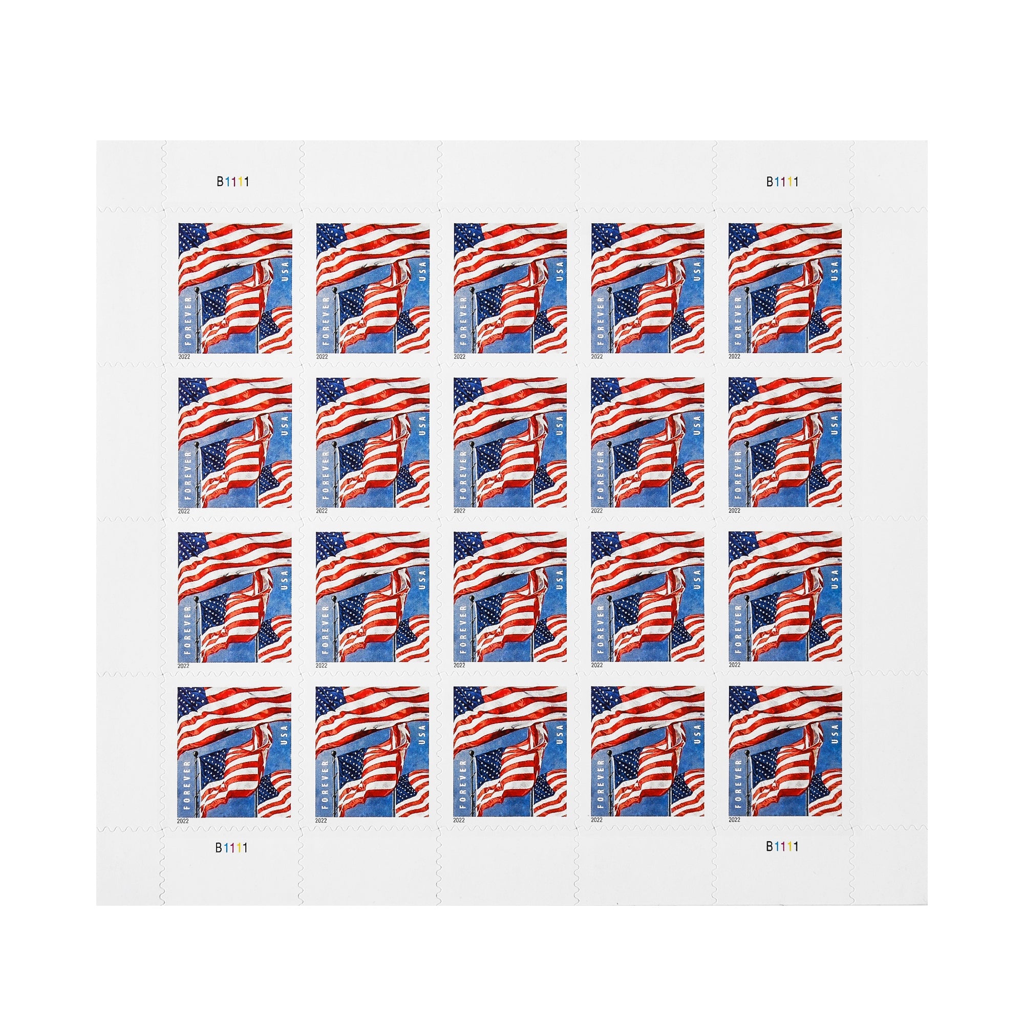 2022 US Flags Forever Postage Stamps available in Sheets and Coils