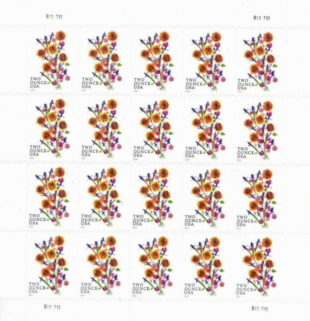 Sunflower Bouquet Two Ounce Forever Postage Stamps