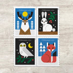 Winter Woodland Animals Forever Postage Stamps