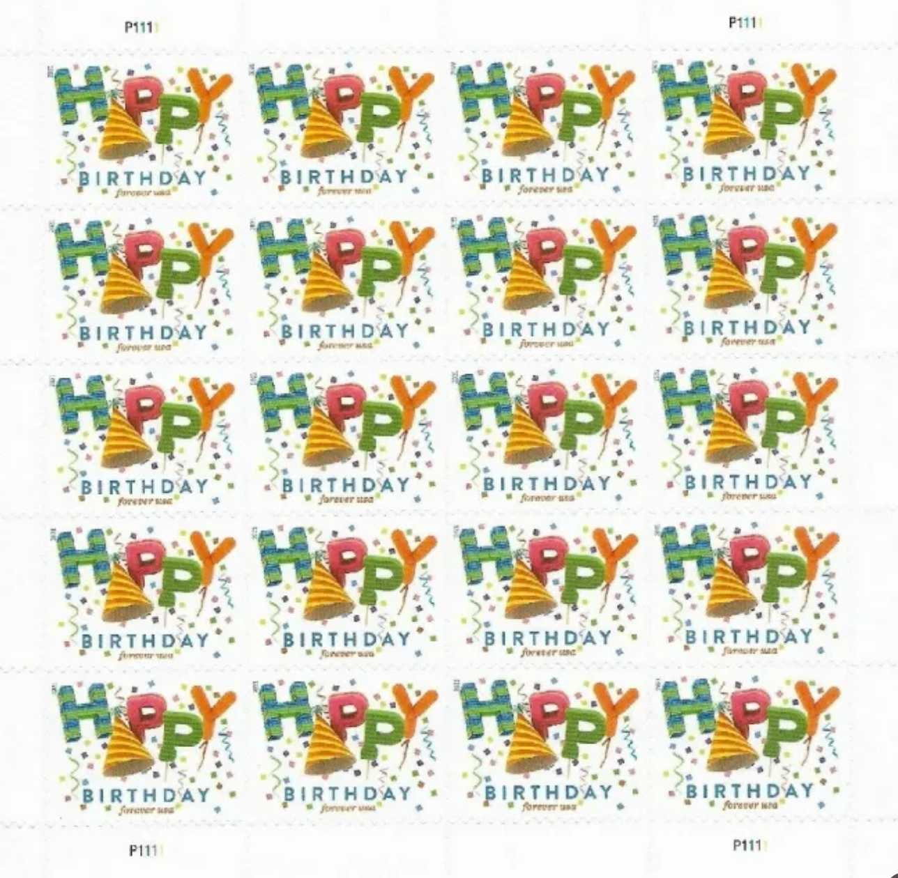 Happy Birthday Forever Postage Stamps