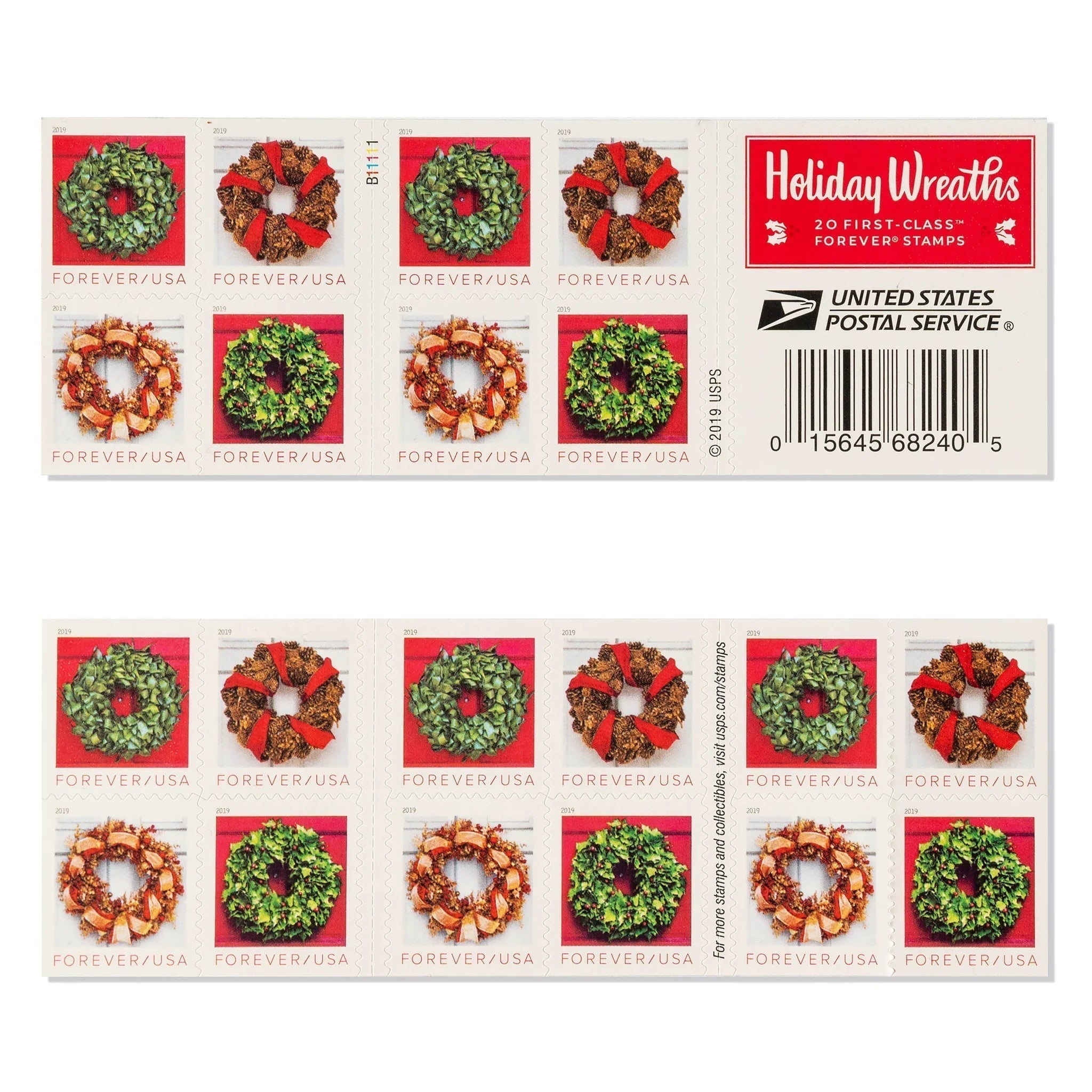 Holiday Wreath Forever Postage Stamps