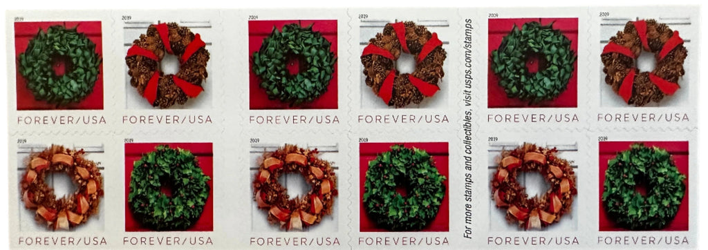 Holiday Wreath Forever Postage Stamps