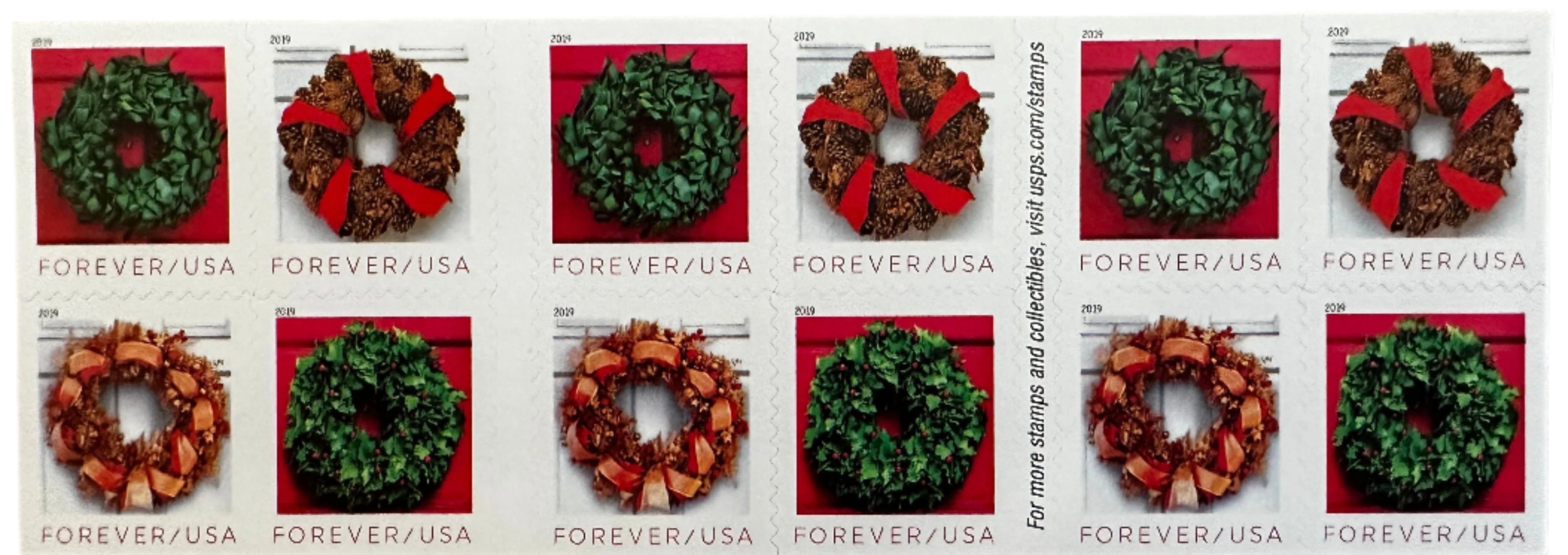 Holiday Wreath Forever Postage Stamps