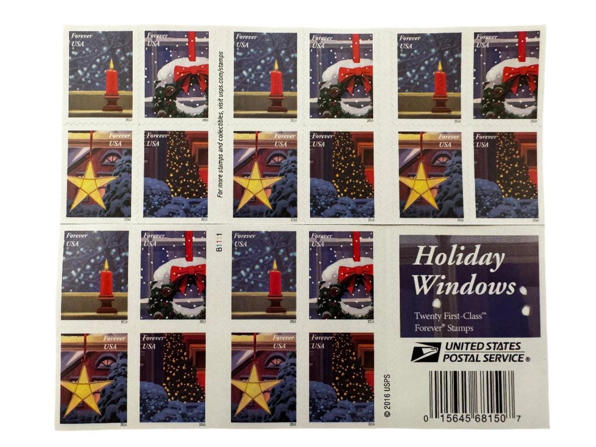 Holiday Windows Forever Postage Stamps